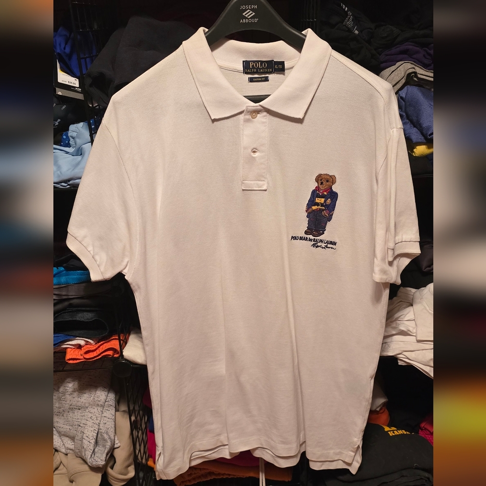 Polo by Ralph Lauren White Polo Shirt with Bear Embroidery